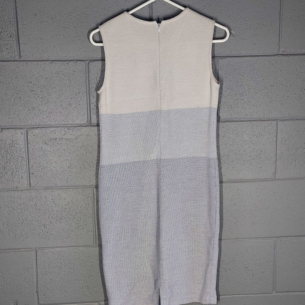 St John Collection by Marie Gray Knit Sleeveless Dress Light Blue Stripe - Small - Picture 2 of 2